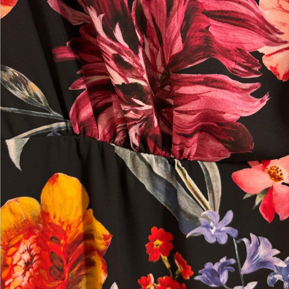 J.crew Tie-Neck Midnight Dutch Floral Fit & Flare Dress - Picture 9 of 12